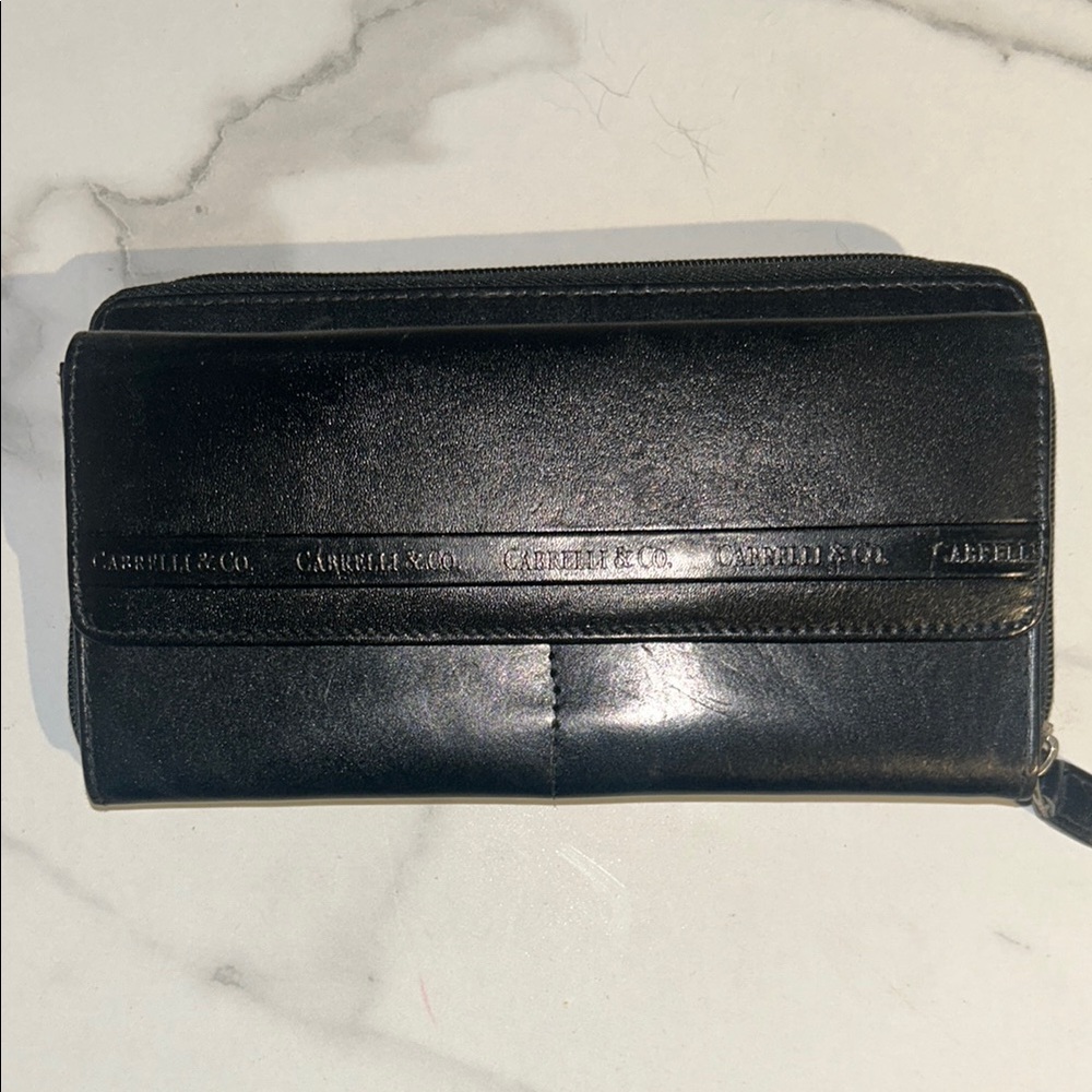 Black Leather Wallet by Cabrelli & Co  with Zipper Closure - used briefly.